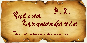 Malina Karamarković vizit kartica